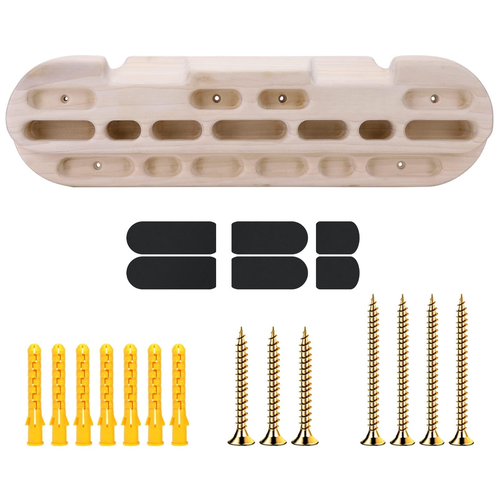 Climbing Hangboard Rock Climbing Training as Climbing Fingerboard with Jugs, Slopes and Edges, Pockets as Door Mounted Training Station Rock Climbing Pull Up Bar