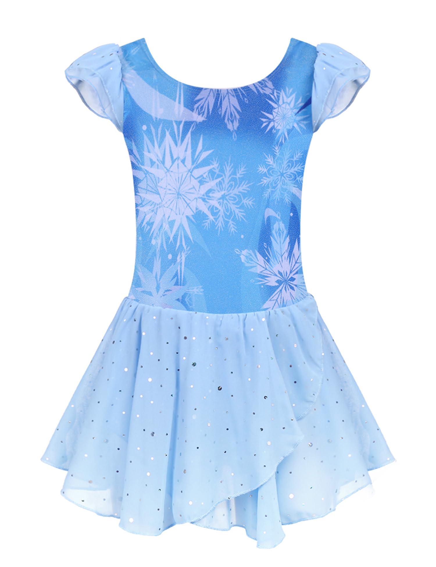 Arshiner Girls Ruffle Sleeve Ballet Dance Dress Tutu Skirted Leotard