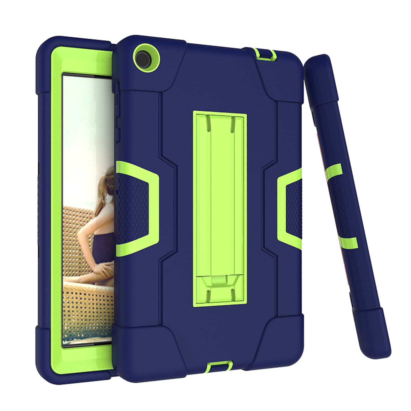 Mignova 8" Kids Case for Walmart Onn 8" Pro Tablet - Light Weight, High Impact Drop Shock Proof With Stand - Kids Friendly (Navy+Green)