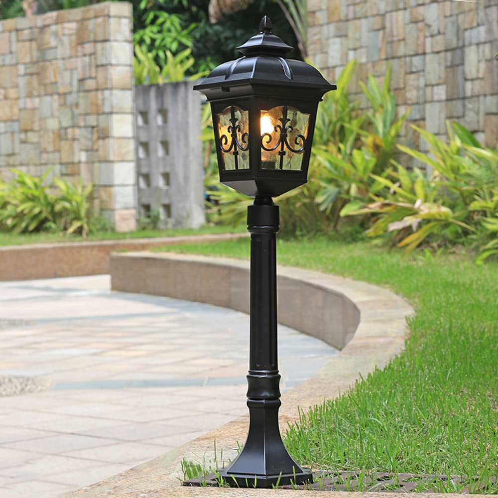 Chao Zan Outdoor Post Light - Outdoor Candelabra Providing a Secure Light at Night - Post Light with an Attractive Appearance - Weatherproof IP55-1 x 60W E27 Bulb,Bulbs not Included (A)