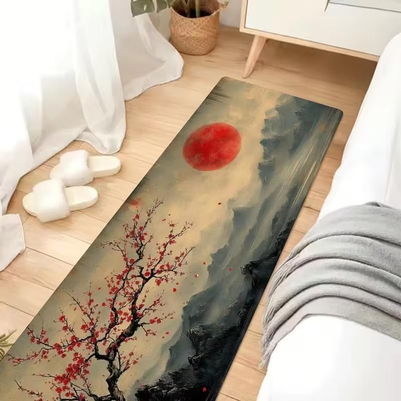 Tapis de cuisine style chinois fleurs de prunier 60x170cm - 4