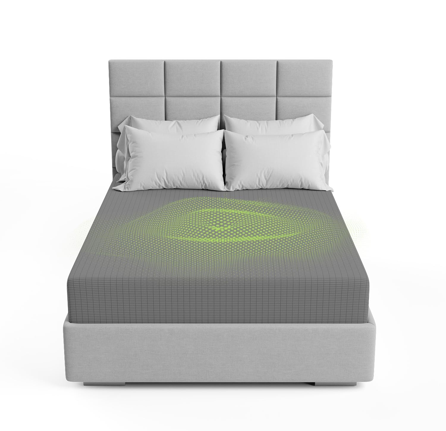 The Grounding Co. Fitted Terra Grounding Sheets Queen Size – Premium Organic Cotton Earthing Sheet with Silver-Infused Threads– for Sleep, Recovery &amp; Wellness – Gray
