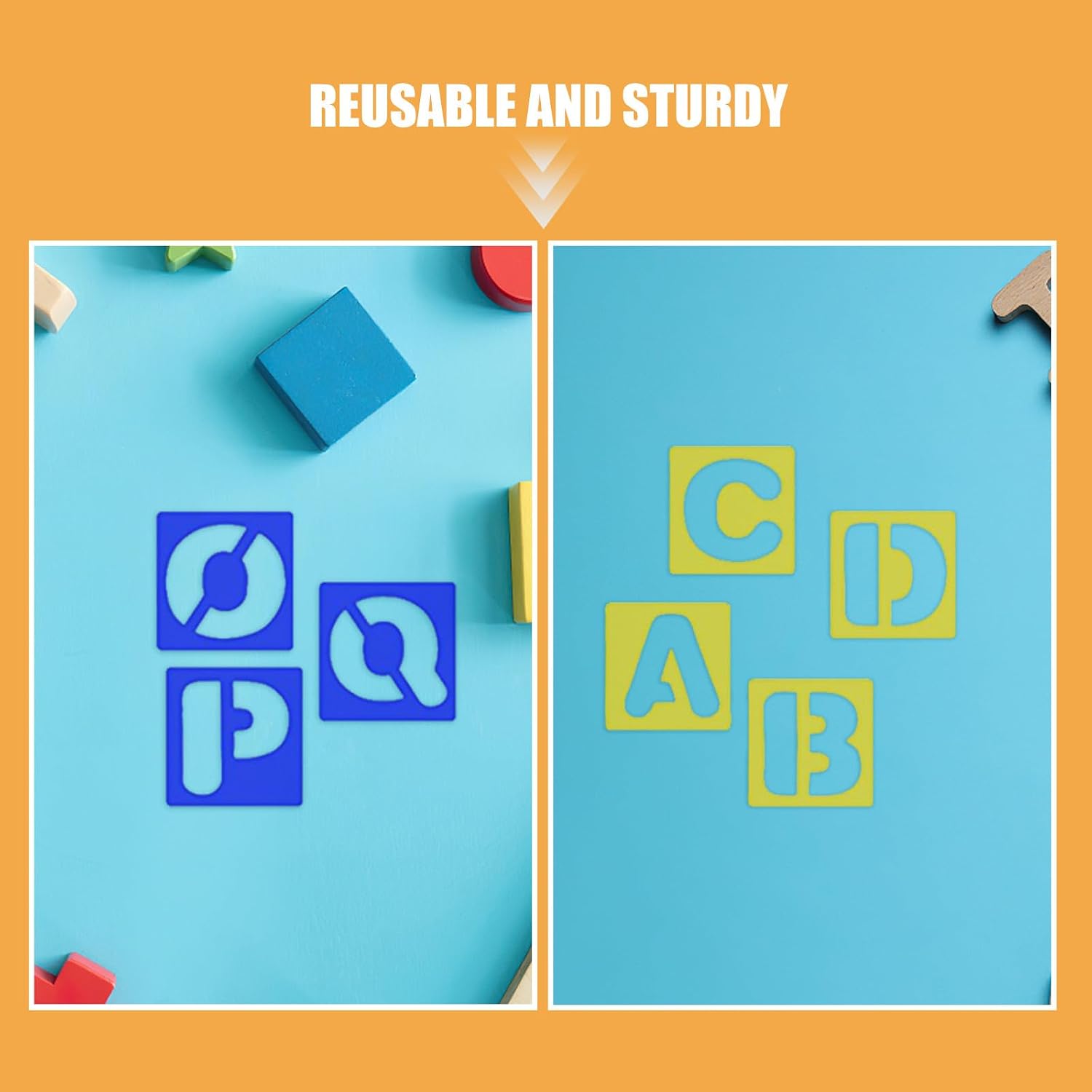 26PCS Letter Stencils: Reusable Plastic Letter Stencils Template 3 Inch - Great for Painting On Wood/Wall/Fabric/Rock/Chalkboard/Signage