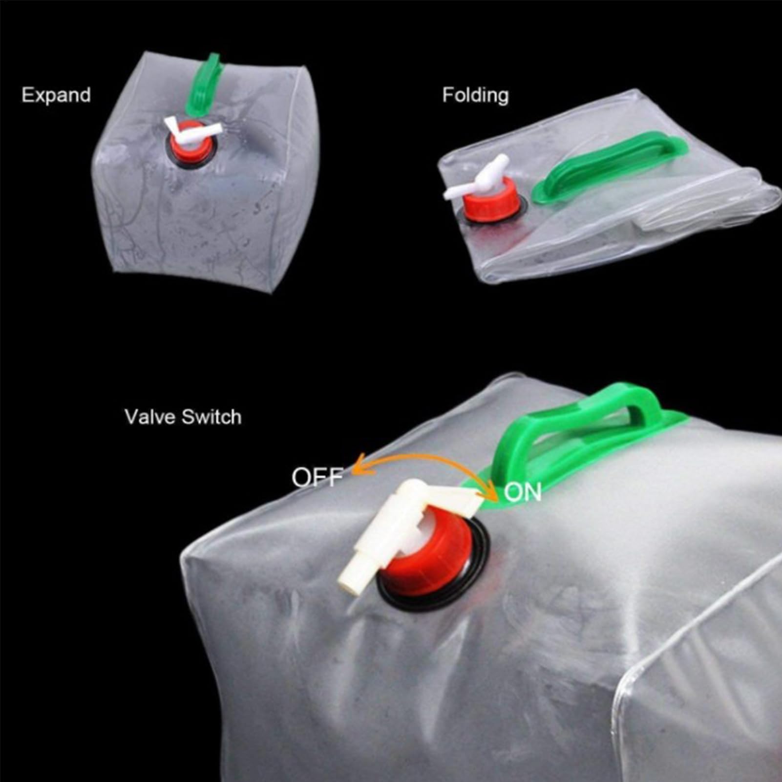 Gungtj Outdoor Wasserbeutel 8 L – Faltbarer Trinkwassersack Mit Verschluss, Für Rucksack, Radreisen & Angeln, Lebensmittelecht