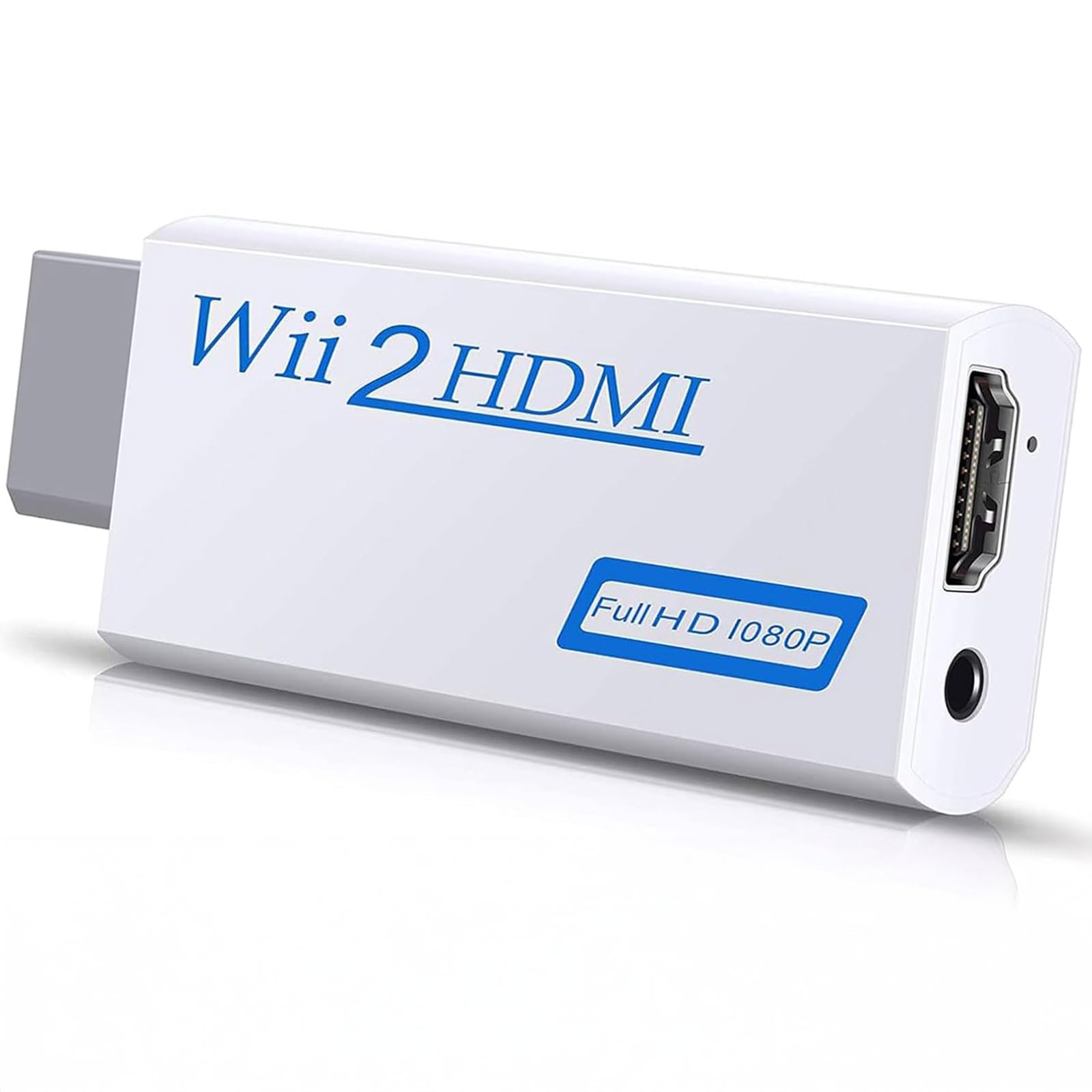 AmiCera Wii HDMI Adapter, Adapter auf HDMI Konverter für Fernseher | Full HD 720/1080P, Audio 3,5mm Buchse, Kompatibel mit TV, Monitor & Beamer, Unterstützt NTSC 480i 480p PAL 576i 720p 1080p