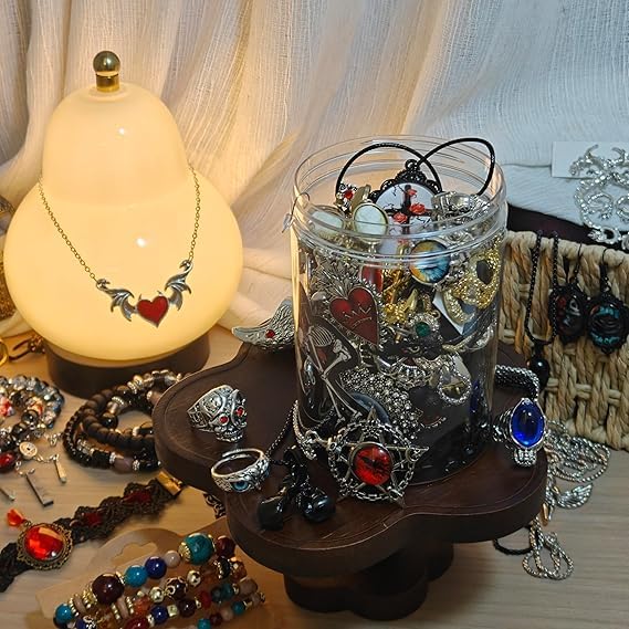 Paquete de tarros de joyería para mujer con collares y pendientes que no pesan 2