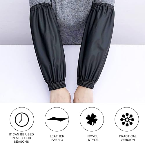 Miniatura 4 de Fundas impermeables para brazos, 2 pares de fundas de poliuretano para limpiar peces, mangas de brazo para lavar platos, manga impermeable para el