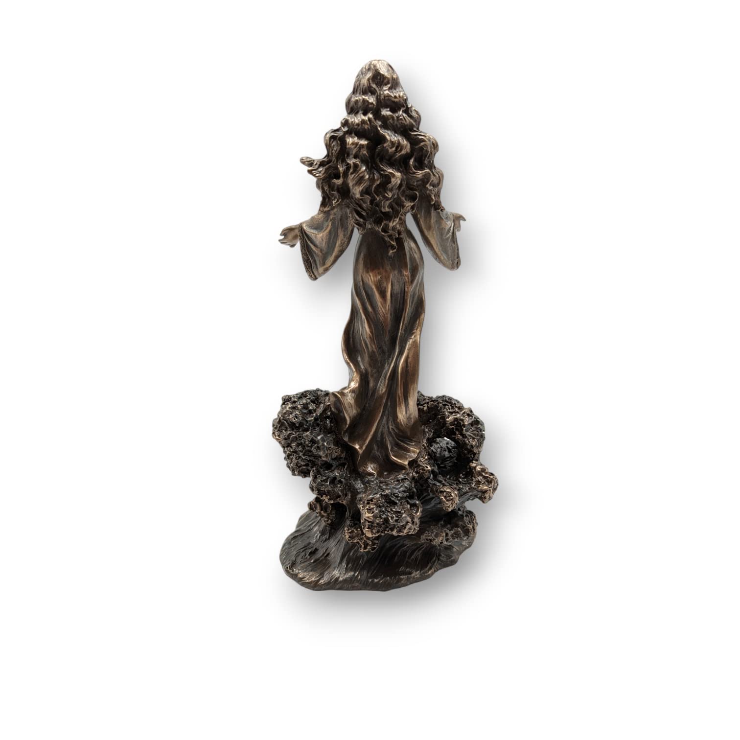 Figura Decorativa Clásica, Diosa Africana Yemaya del Mar y la Fertilidad, Resina Efecto Bronce Antiguo, Escultura de Orisha Yemanyá, Mitologia Yoruba, 27 cm