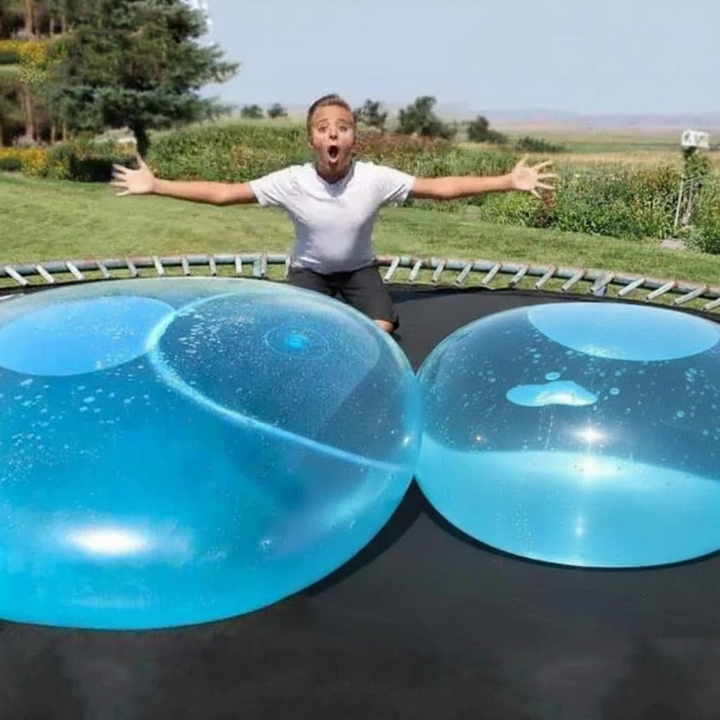 51Inch Giant Water Bubble Ball, Inflatable Water-Filled Ball Soft Rubber Ball for Outdoor Beach Pool Garden Party Large, Leak-Proof Heavy-Duty Outdoor Fun(Blue)