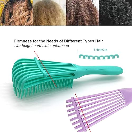 Miniatura 4 de Cepillo desenredante para cabello afroamericano, con textura 3a a 4c, rizado, rizado, enrollado, húmedo, seco, aceite, grueso, largo, desenredante