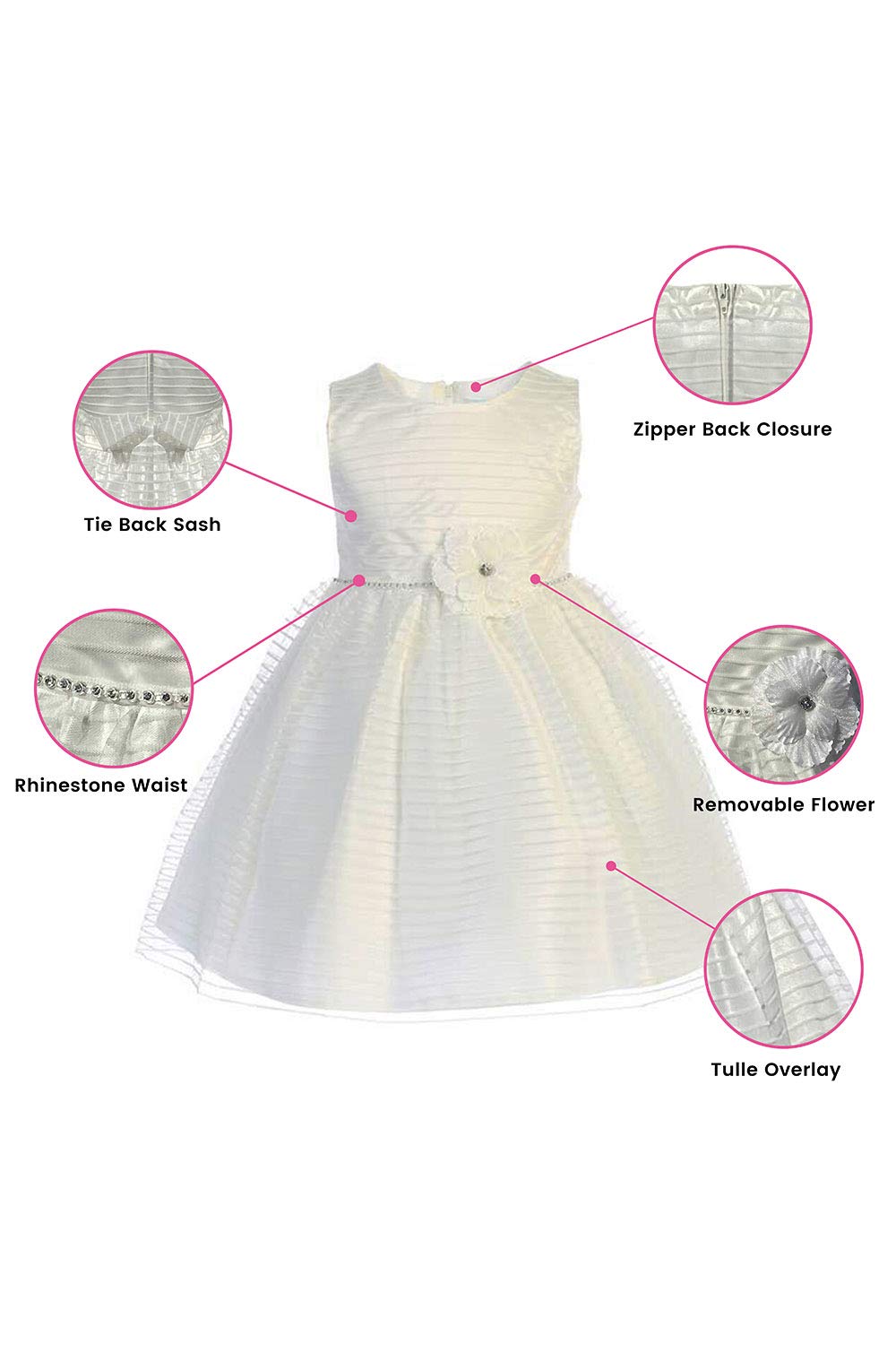 Lito's Childrens Wear Toddler Easter Dresses for Girls Ivory Cream, Baby Girls' Special Occasion Dresses, Vestidos para Niñas Elegantes Size 3-6 Months