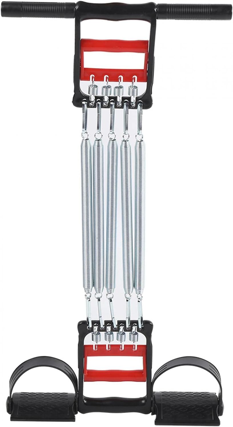 Multifunctional Chest Expander - 5 Springs, 65KG Force, Standing/Sitting Exercises