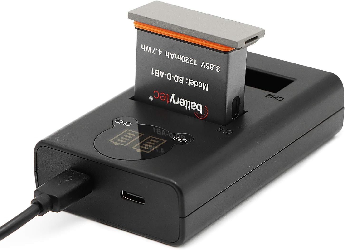 Batterytec® OSMO Action Camera Battery and LED Dual Charger Kit for