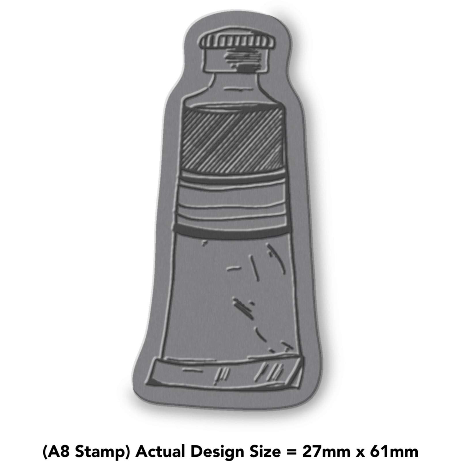 'Tube of Paint' Rubber Stamp - Unmounted Design for Crafting & Scrapbooking, A8 (RS00019642)