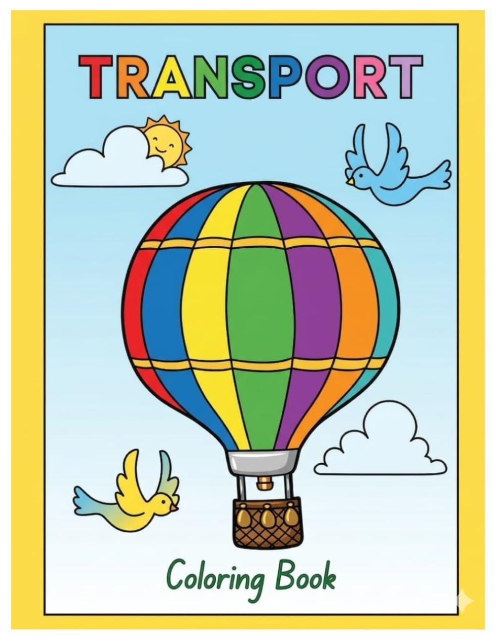 Transport Coloring Book: High Energy and Playful best for toddlers and active learners coloring book +4 , 8.5x11 inch learning the transport vehicles ... through land, air and sea for every age