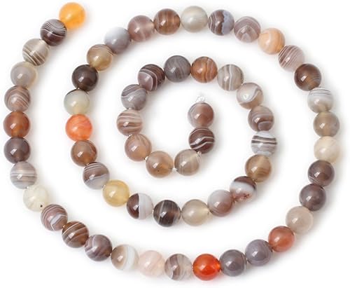 Miniatura 7 de CHEAVIAN - Cuentas redondas sueltas de ágata marina natural de 6mm (1564 pulgadas), materiales para joyas y manualidades, 60 cuentas en 1 cuerda de