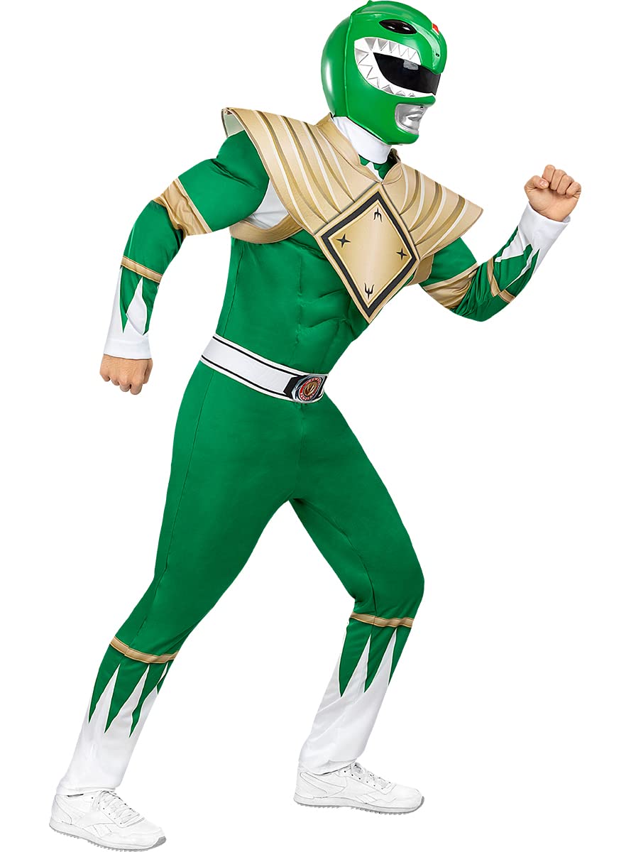 Funidelia Casco Power Ranger Verde per Uomo. Accessori per Costumi per Adulto