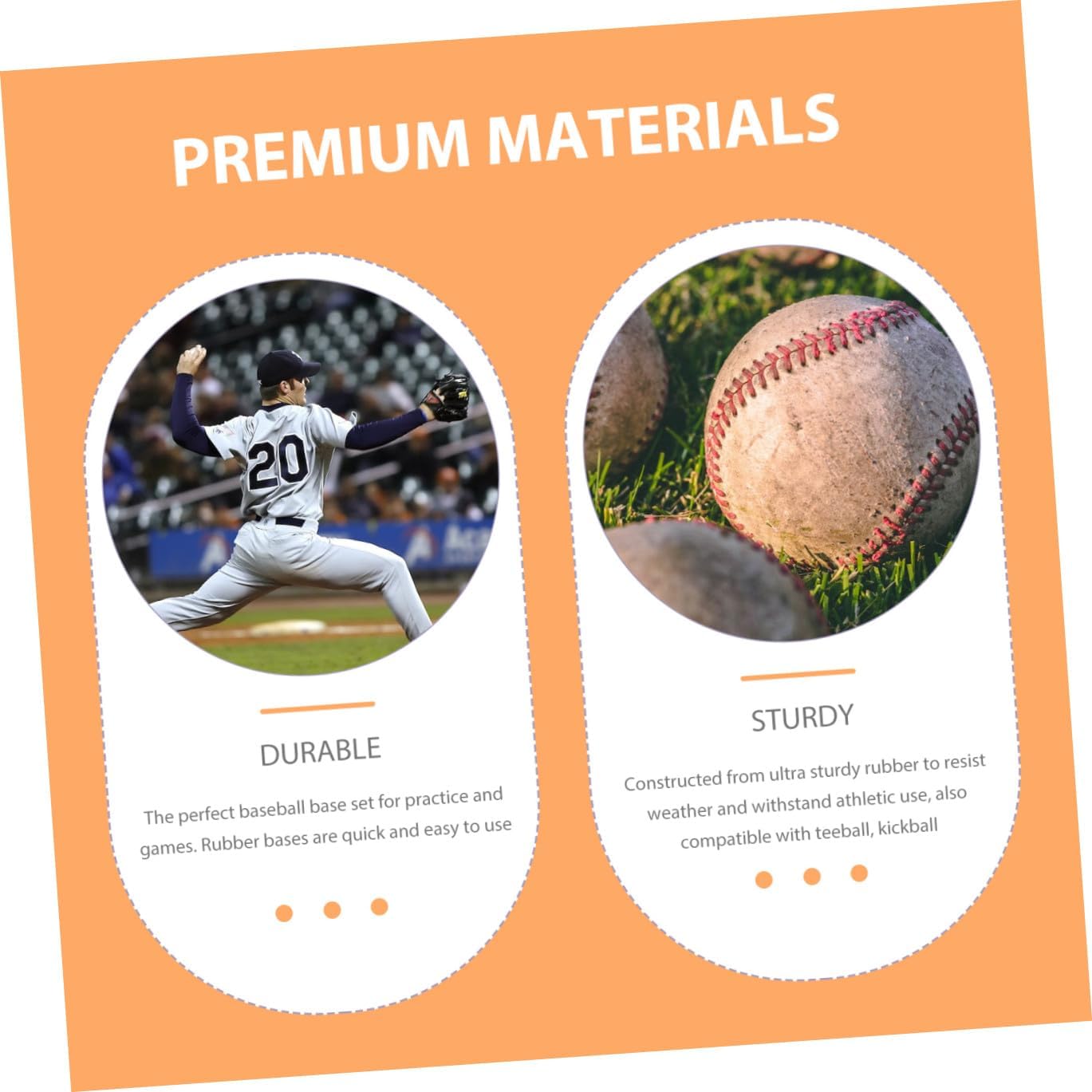 balacoo 1Set Kickball Rubber Base Softball Pitcher Plate Durable Rubber Baseball Field Equipment for Training Practice for Camps and Recreational Play