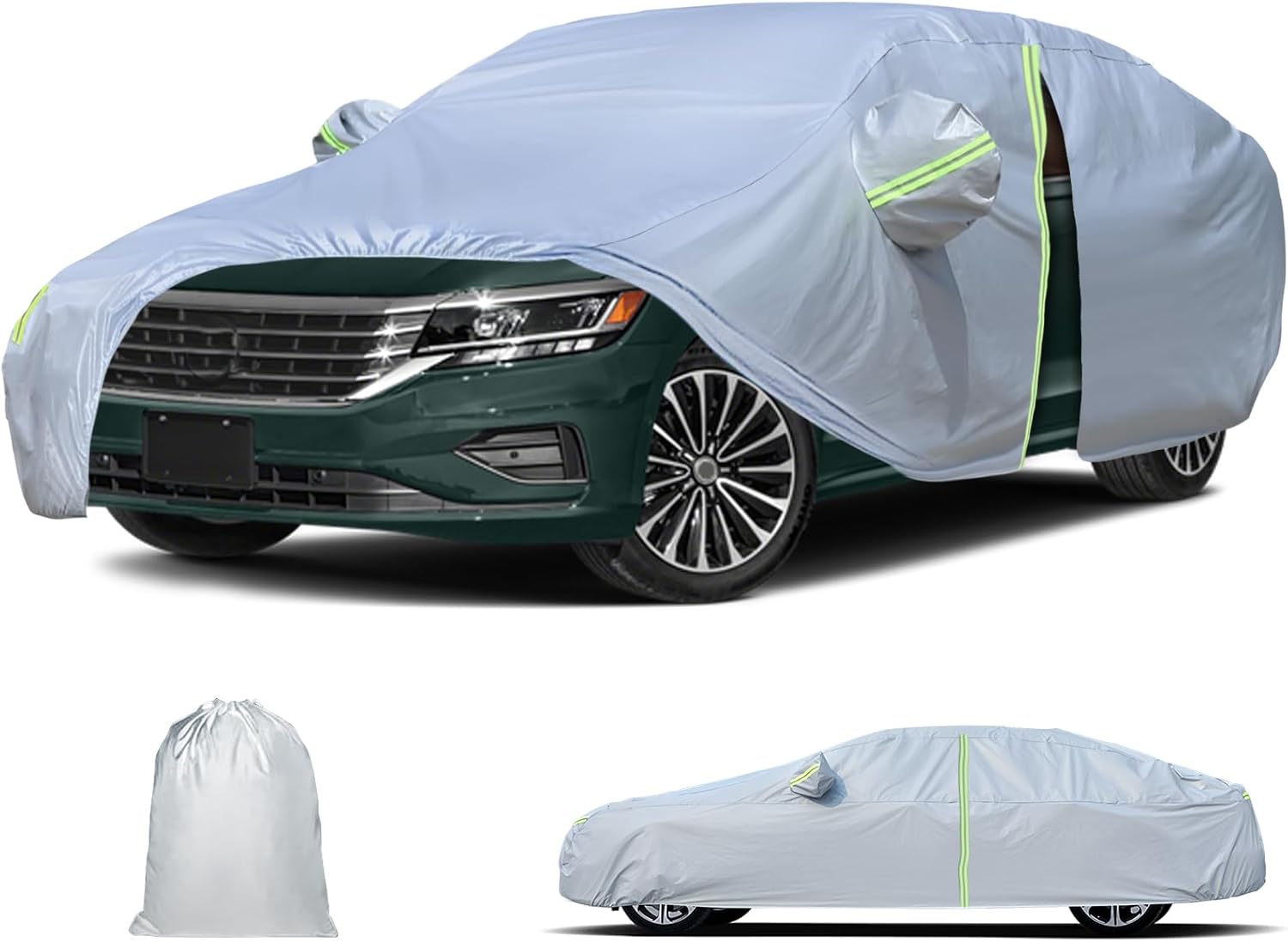 Sedan Car Cover for 1992-2022 Volkswagen VW Passat, Waterproof All Weather for Automobiles Full Exterior Cover, Snowproof, Sun UV Rain Dust Wind Protection, Scratch Resistant