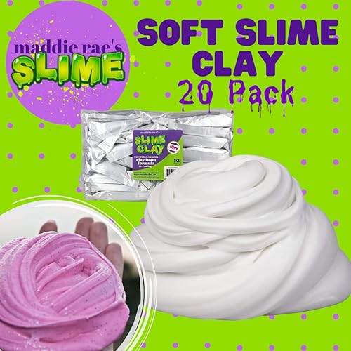 Miniatura 2 de SCS Direct Maddie Rae Slime Clay (20 unidades) no tóxica, fórmula de espuma de arcilla sin desorden para efectos únicos de mantequilla cremosa,