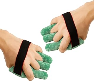 Hand Contracture Cushion Finger Separator Protector Aid For Skin Breakdown Palm Grip Hand With Elastic Band Orthosis Anti Stick Rehabilitation Training For Elderly Bedridden Patient Healthy Care Tool (Green)