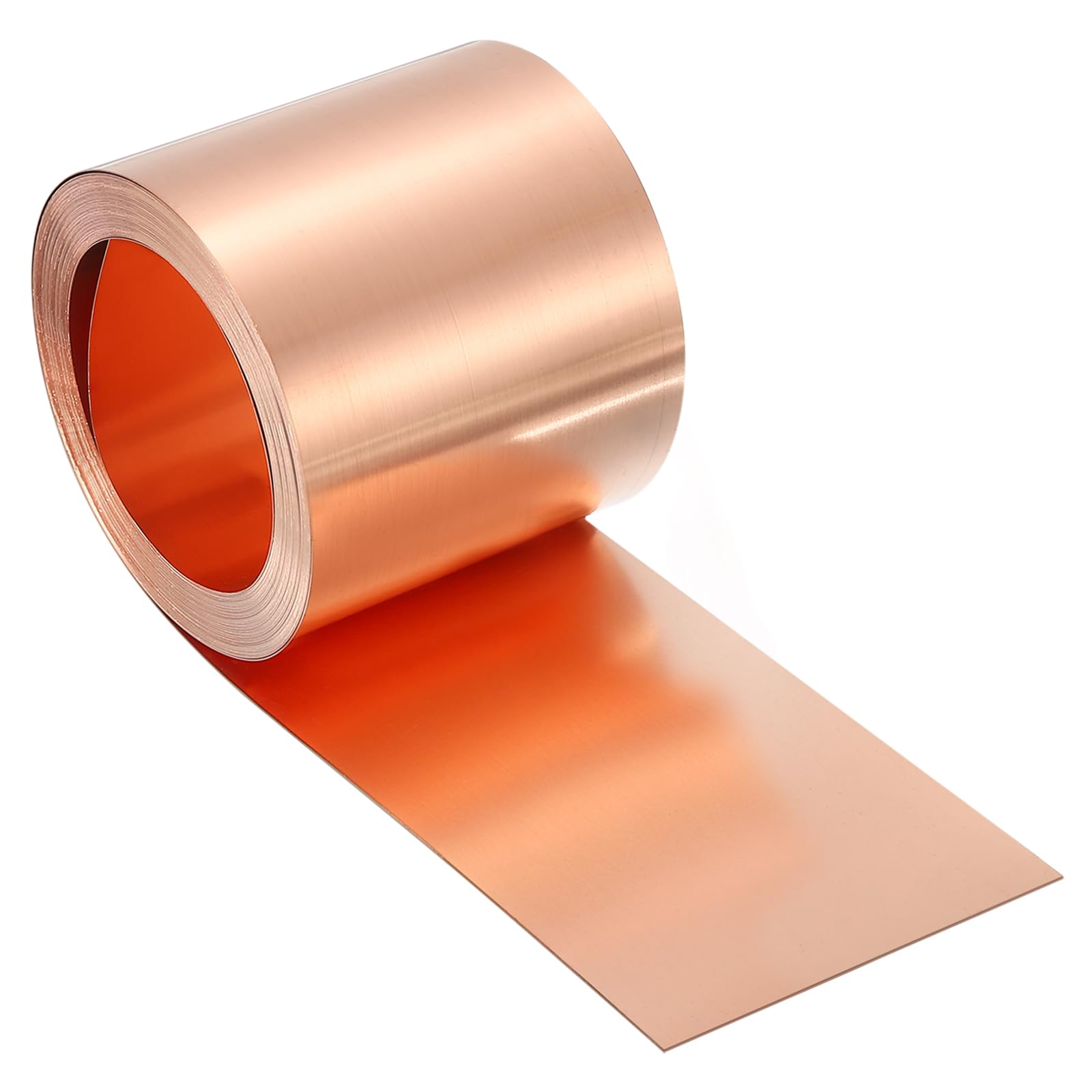 sourcing map Rouleau de feuille de cuivre T2, 0,5 mm d'épaisseur 2440 mm x 51 mm, bande de cuivre pour travaux manuels, électricité, réparation de maison