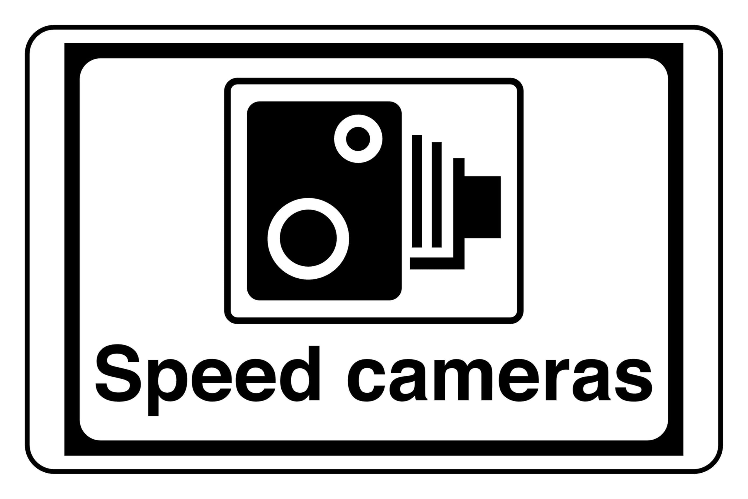 Speed Cameras - safety sign - 1.2mm Rigid plastic for indoor/outdoor usage (300mm x 200mm) Viewing Distance within 7m.