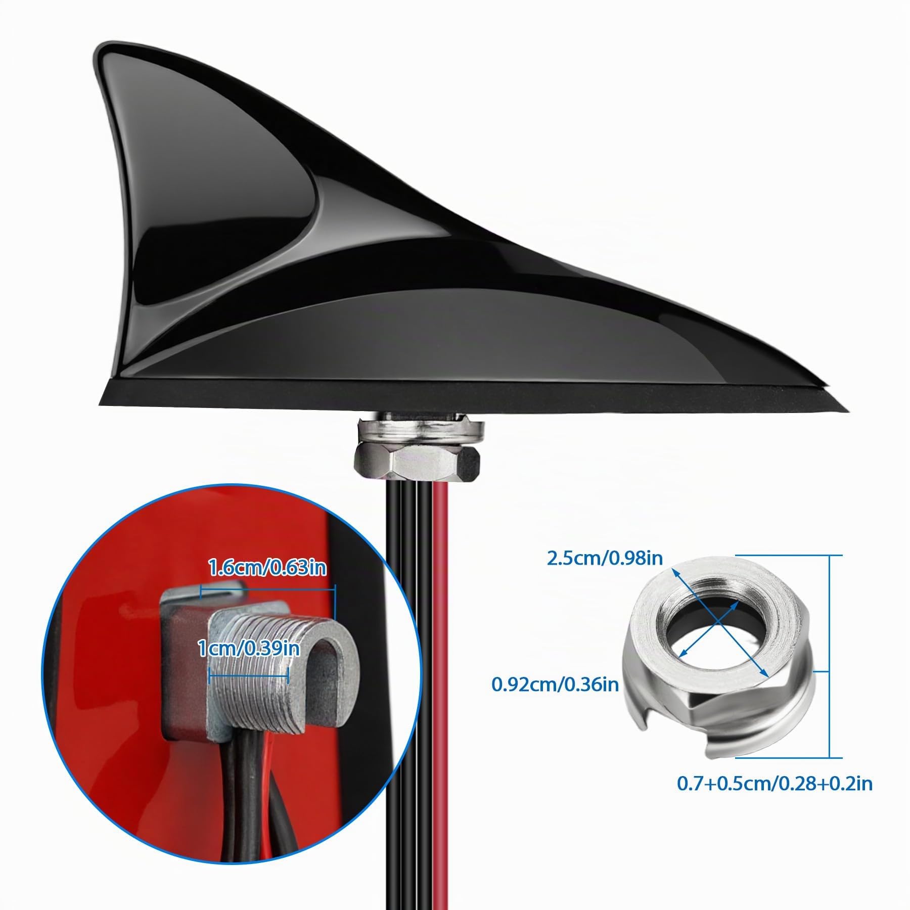 Autoantenne FM/DAB GPS Autoradio Antenne Haifischflosse mit 5 m Verlängerungskabel DIN/SMA/SMB Stecker für PKW, LKW, Wohnmobil – Navigation & Digitalradio