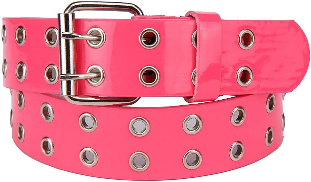 NYFASHION101Solid Rich Fashion Color Double Grommet Belt