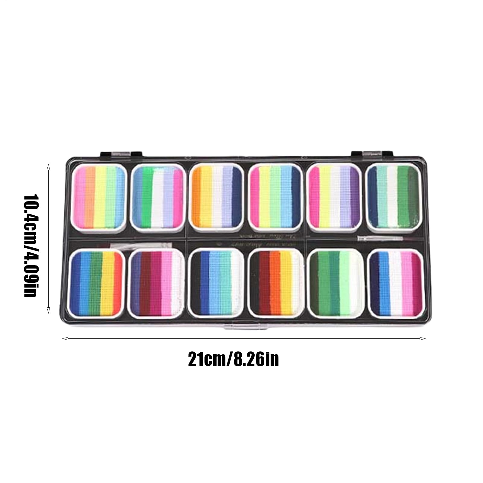 Kit Per Trucco Viso Set Con Stencil Per Pittura Facciale | 12 Griglie Colori Vivaci Cosmetici Con Pennelli Stencil Per Bambini Ragazzi