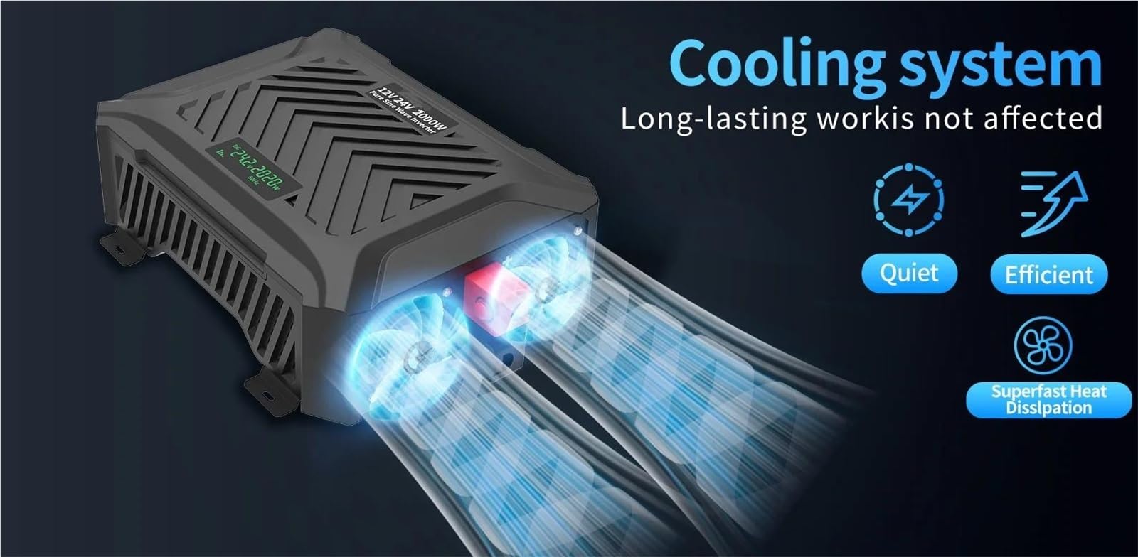 Inversor Onda Pura Inversor De Onda Sinoidal Pura De 12V 220V Doble Inversor Potencia Continua De 12V 24V Potencia Máxima De 4000W 50 Hz Enchufe ropeo