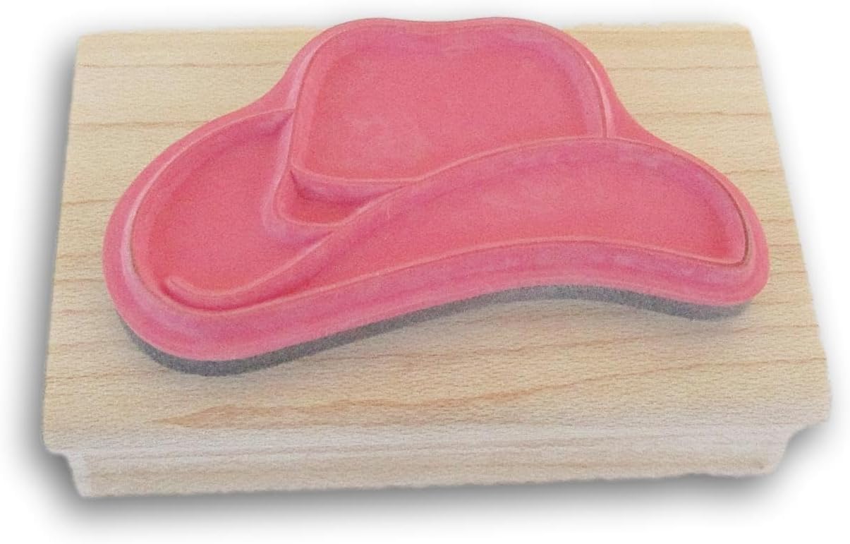 Cowgirl or Cowboy Hat Wood and Rubber Stamp - 2.5 x 1.5 Inches