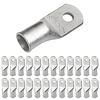 Vista 157 de SELTERM 25 piezas de lengüetas de cable de batería de cobre estañado de grado marino de 2/0 AWG de 3/8 pulgadas, terminales de anillo de calibre 00