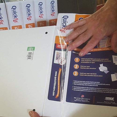 Miniatura 8 de QuickFit Carpeta resistente de 11 x 17 pulgadas, anillo D de ángulo de bloqueo, color blanco (94010)