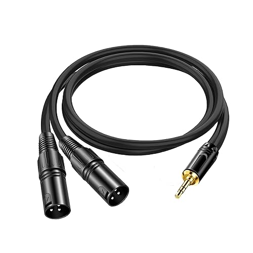 Vista 13 de XLR a RCA Cable adaptador XLR hembra a doble RCA macho conector de cable de audio (3 pies) negro Cable XLR hembra a 2-RCA macho
