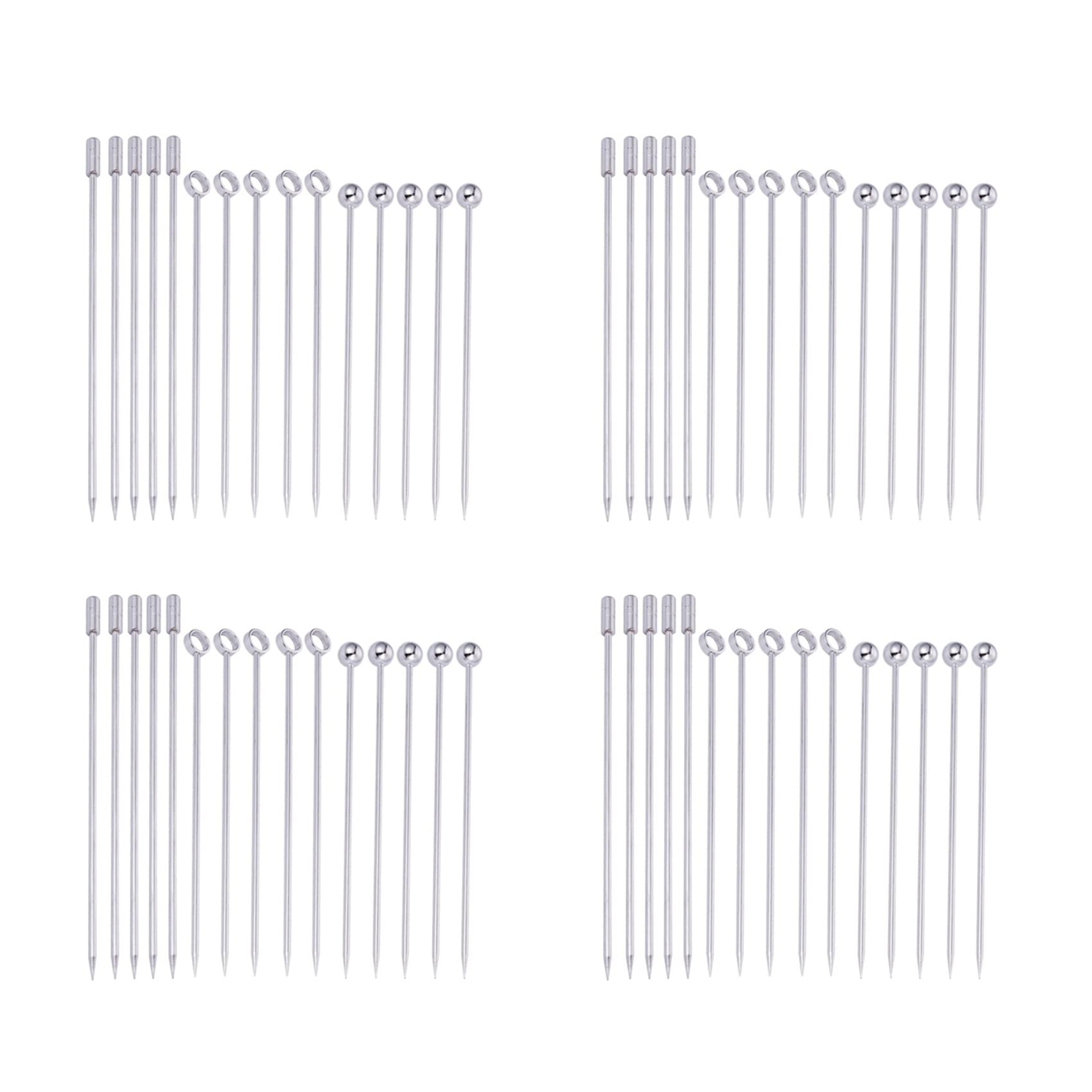 Hndhbfgrt 60X Stainless Steel Cocktail Picks Picks Set