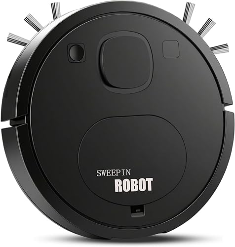 Robot Aspirador Robot Aspiradora y Trapeador, Robot de vacío Trapeador Avanzado Evitar Obstáculos (Negro) sdjqr