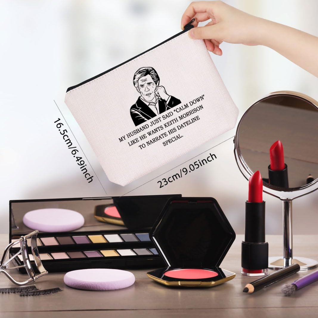 WCGXKO Novelty True Crime Lover Gift Dateline Keith Merch Zipper Pouch Makeup Bag (B-KeithMORRI)