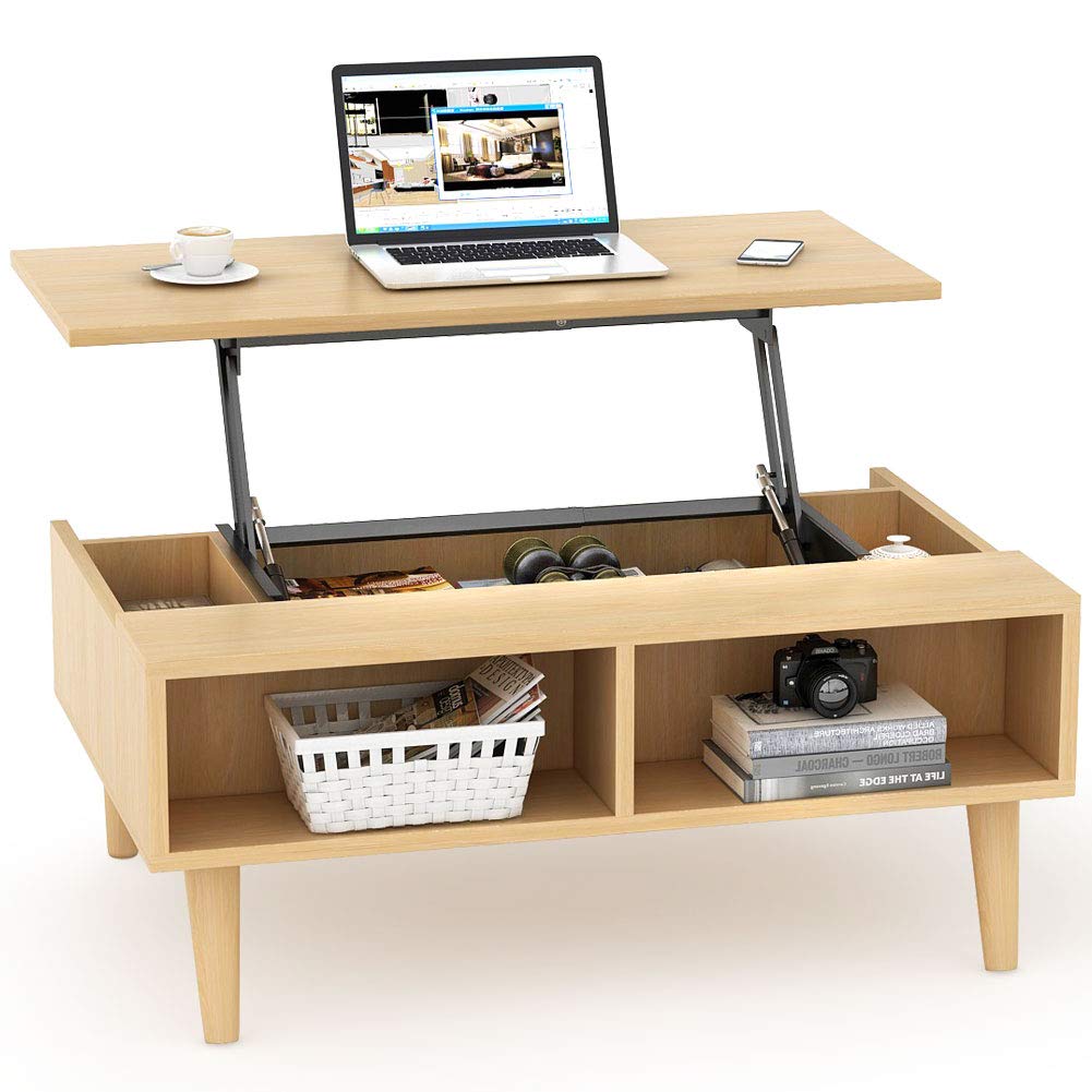 Buy Lift Top Coffee Table, Tribesigns Modern Liftup Cocktail Table with Hidden Storage & 2 Open