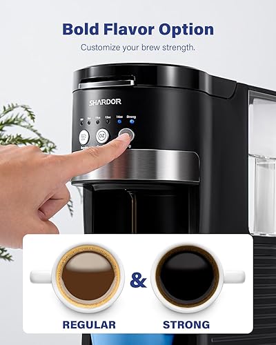 Miniatura 4 de SHARDOR Cafetera 3 en 1 de una sola porción, cafetera de cápsulas K Cup compatible con molidos y tés, tamaños de preparación de 6 a 14 onzas, tanque