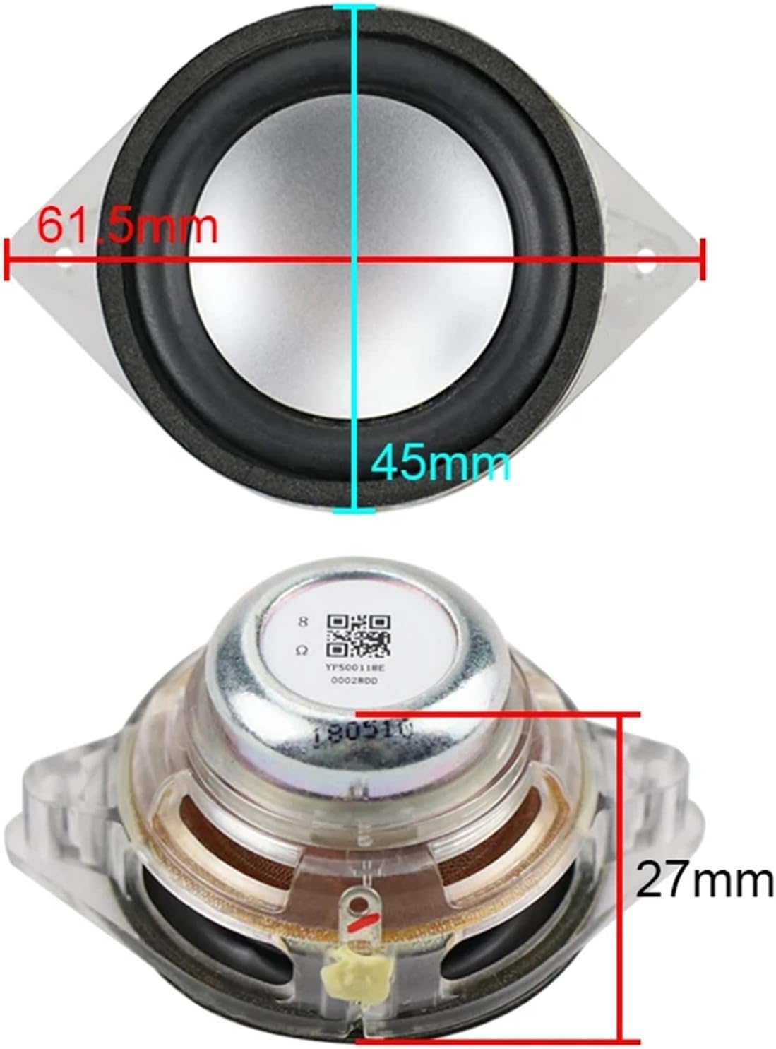 1.75 Inch 45MM Full Range Speaker 8 Ohm 5W for Harman/kardon Sabre SB 2pcs