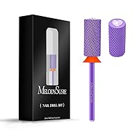 Vista 18 de MelodySusie Broca de carburo de tungsteno de barril grande de 3/32 pulgadas, forma de corazón rosa con parte superior de cristal, gel acrílico