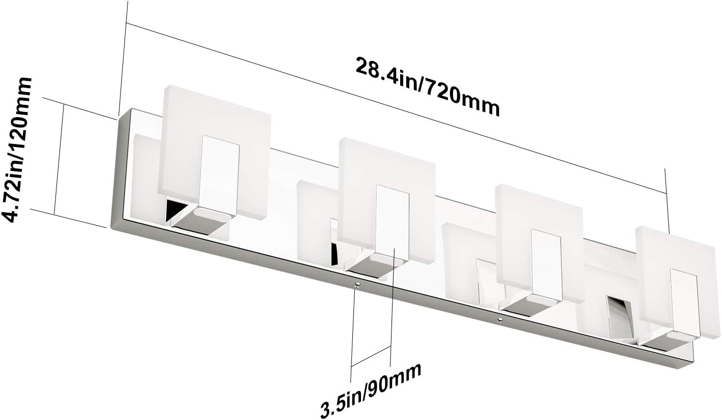 Bеѕt Dеаl Prоduсt Aipsun 4 Lights Dimmable Modern LED Vanity Light for Bathroom Frosted White Acrylic Chrome Up and Down Bathroom Wall Light Fixtures Over Mirror(White Light 6000K) ❤ Crаzу Dеаlѕ Aipsun 4 Lights Dimmable Modern LED Vanity Light for Bathroom Frosted White Acrylic Chrome Up and Down Bathroom Wall Light Fixtures Over Mirror(White Light 6000K)
