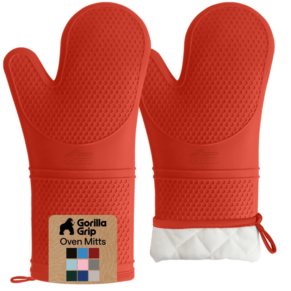 Amazon.com: GORILLA GRIP BPA-Free Soft Silicone Oven Mitts, 14.5x8