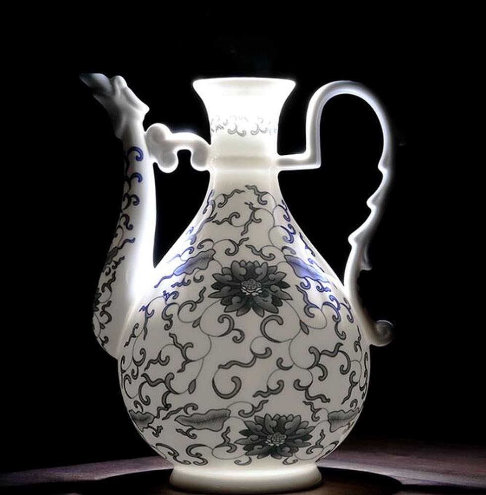 Jingdezhen Retro Blue and White Porcelain Ceramic Wine Pot Household Wine Bottle Chinese Court Antique Wine Jug