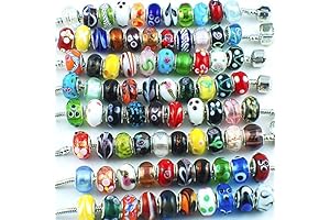 RUBYCA Murano Glass Beads with Silver Core