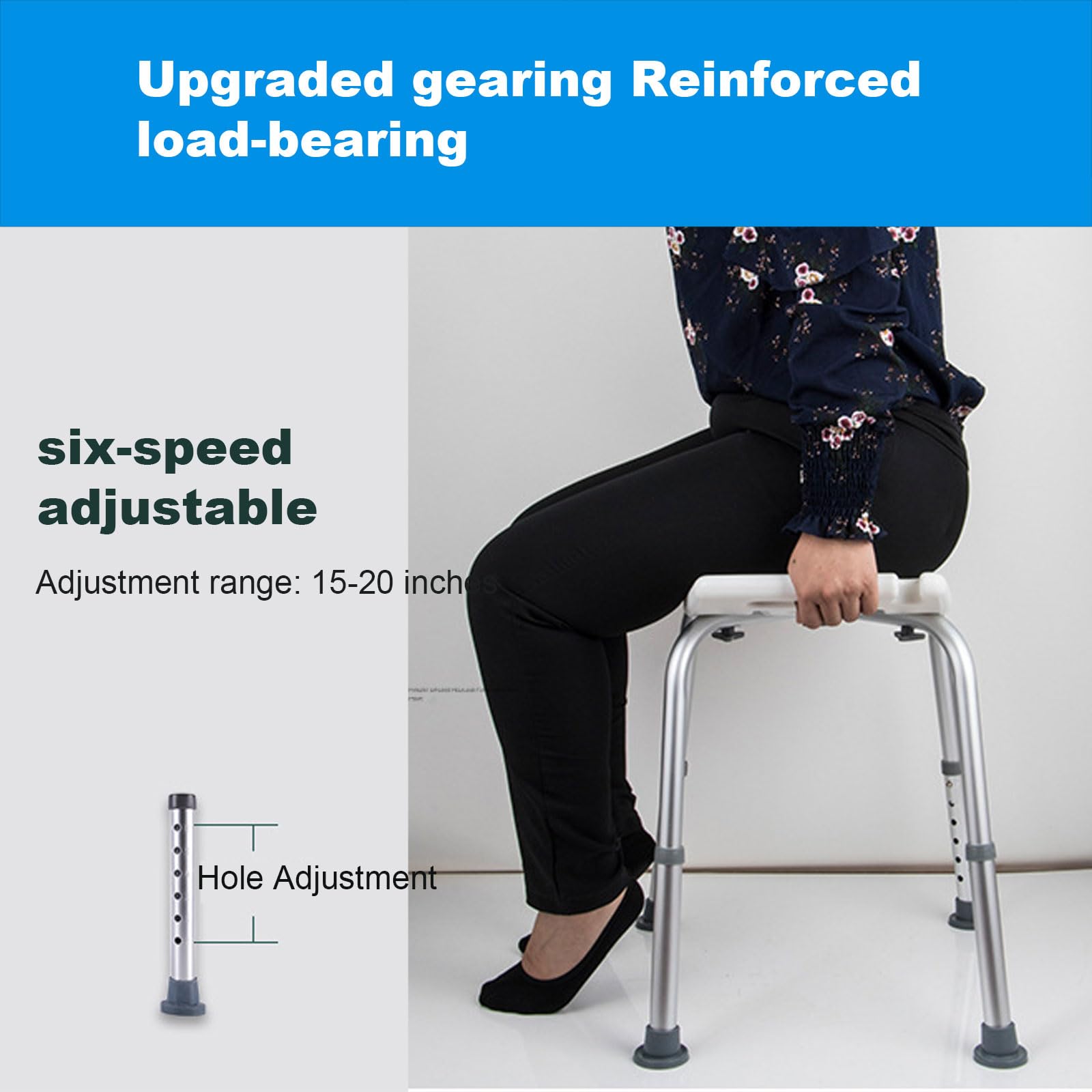 Silla de ducha ajustable de 330 libras, silla de ducha para bañera interior, banco de ducha resistente, banco de asiento de bañera para ancianos, discapacitados, con boquilla de ducha, sillas de