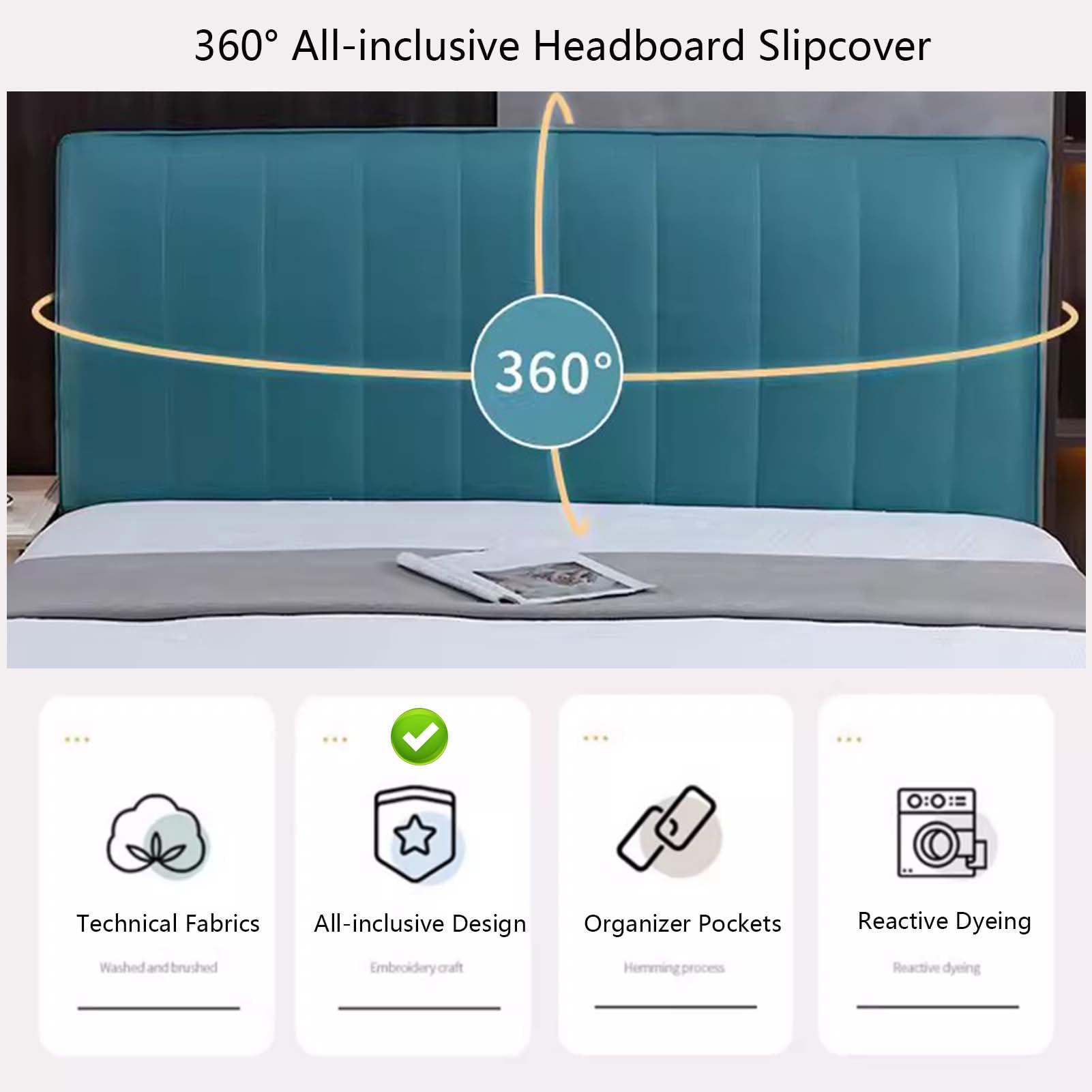 Hoofdbordhoes Bedhoofdhoezen Dikke elastische bedhoes Rugbescherming Stofhoes voor thuis Hotel slaapkamer – koop de beste producten in de online winkel