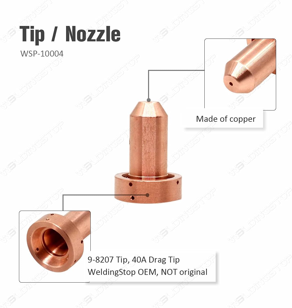 Plasma Cutting Electrode Nozzle Drag Tip Standoff Guide Shield Cup O-Ring Fit Thermal Dynamics SL60 / SL100 Torch PK19