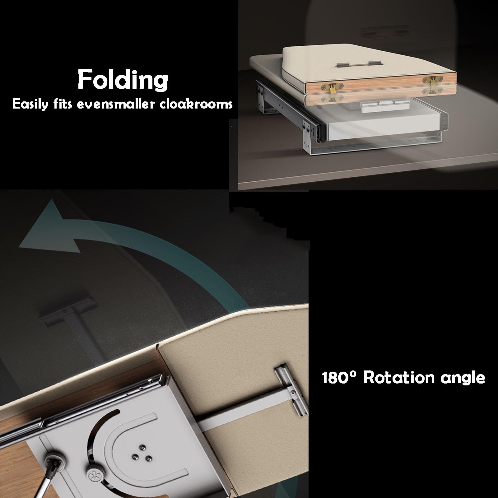 Questo ASSE da Stiro Pieghevole, Tavolo da Stiro Retrattile con Copertura Rimovibile, Design Compatto per camere da Letto e stanze da Cucito